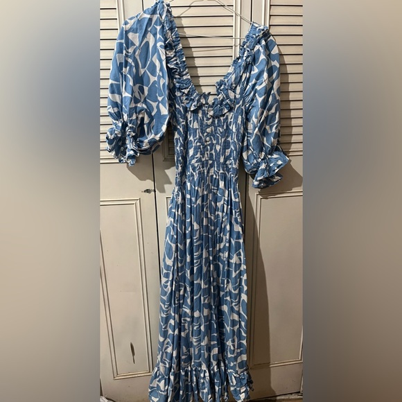 NWOT Bird & Kite Blue Patterned Fifer Dress - Picture 3 of 5